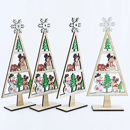 1PC Mini Wooden Christmas Tree Shape Tabletop