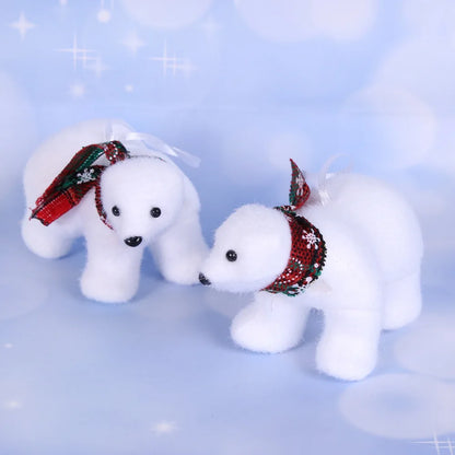 1pcs White Bear Pendants Christmas Tree Ornaments