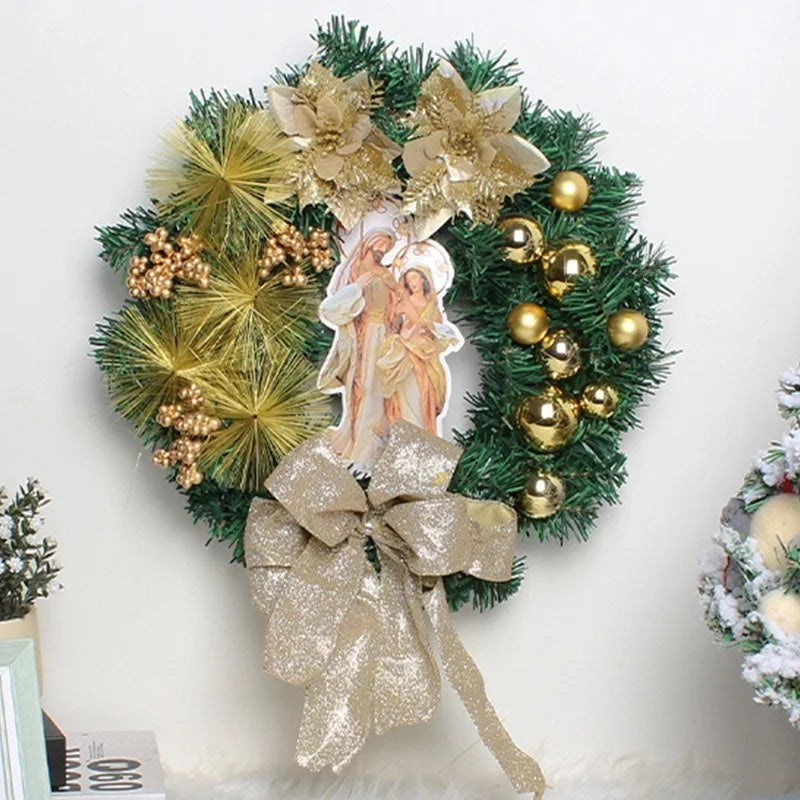 Christmas Decor - Artificial Flowers & Greenery, Gift Decor - Decorative Wreath for Home & Holiday