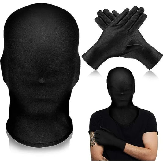 Black Hood Halloween Cosplay Costumes Spandex Full Mask