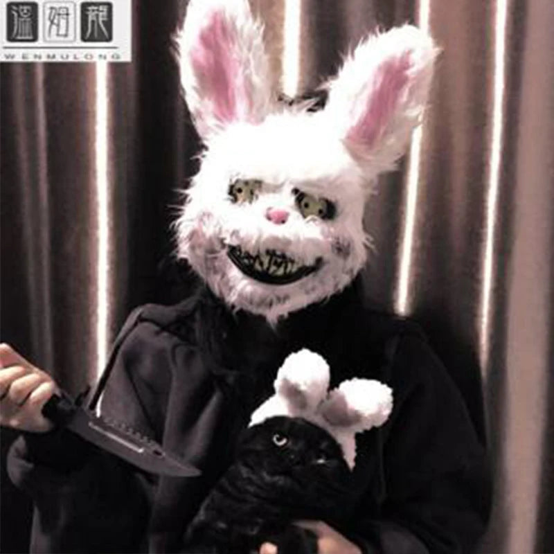 LED glowing Cosplay Bloody Rabbit Mask