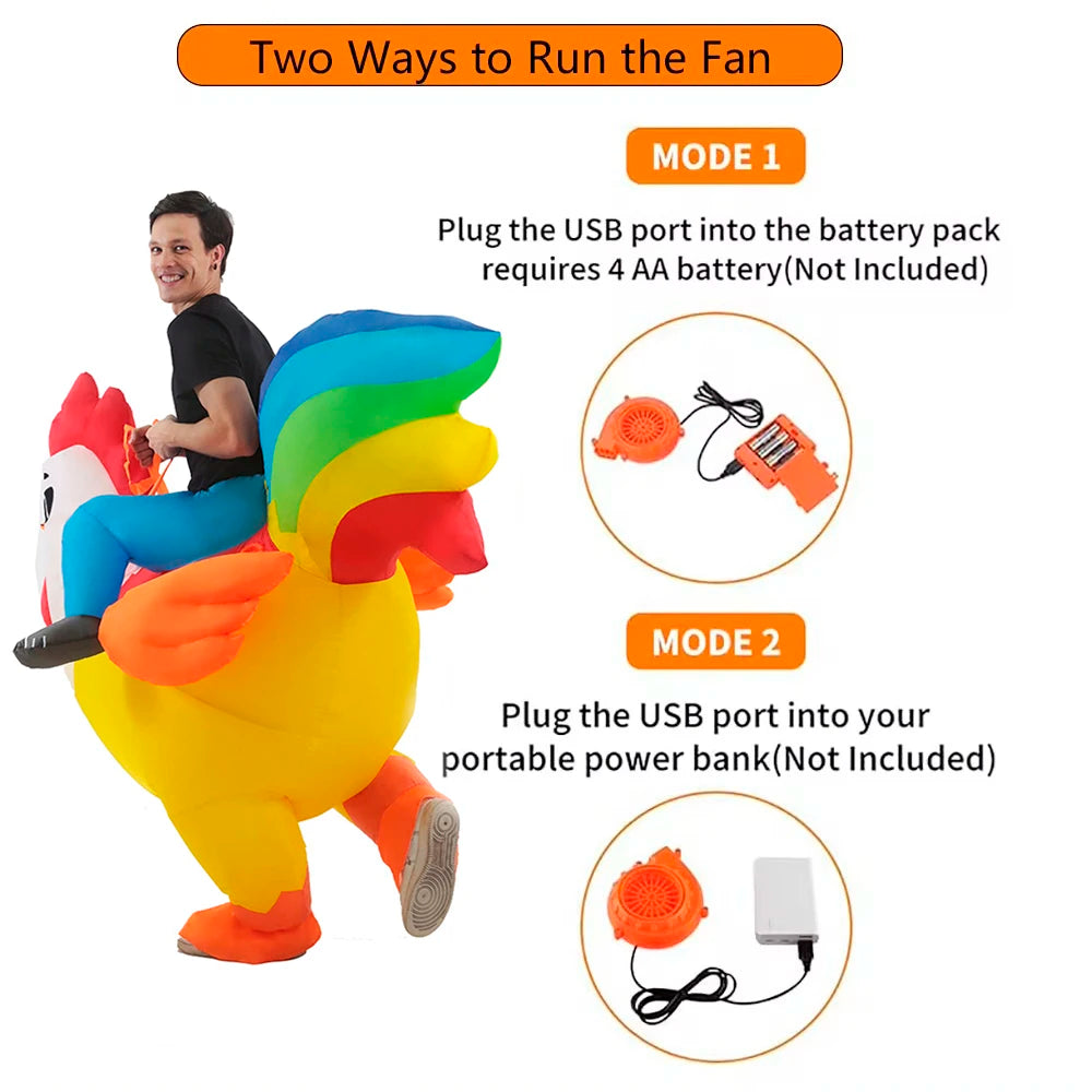 Colorful Rooster Inflatable Costume