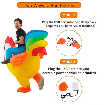 Colorful Rooster Inflatable Costume