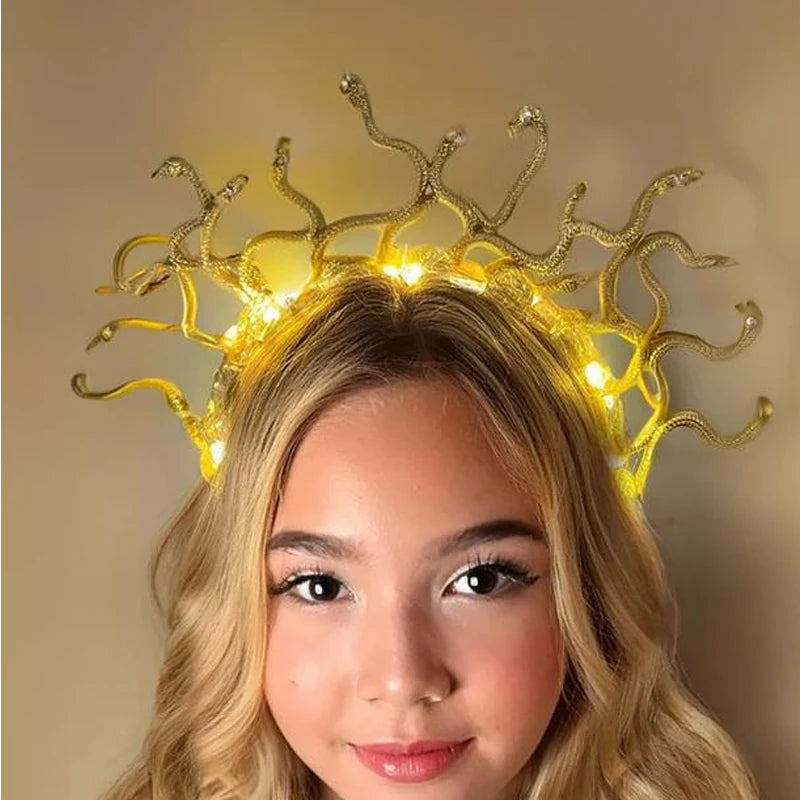 Light Up Snake Headband LED Medusa