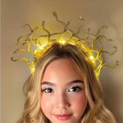 Light Up Snake Headband LED Medusa