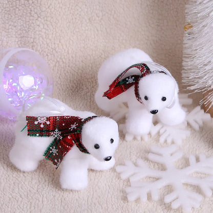 1pcs White Bear Pendants Christmas Tree Ornaments