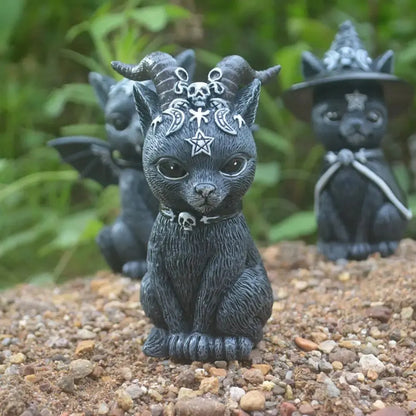 Outdoor Witch Cat Garden Statue