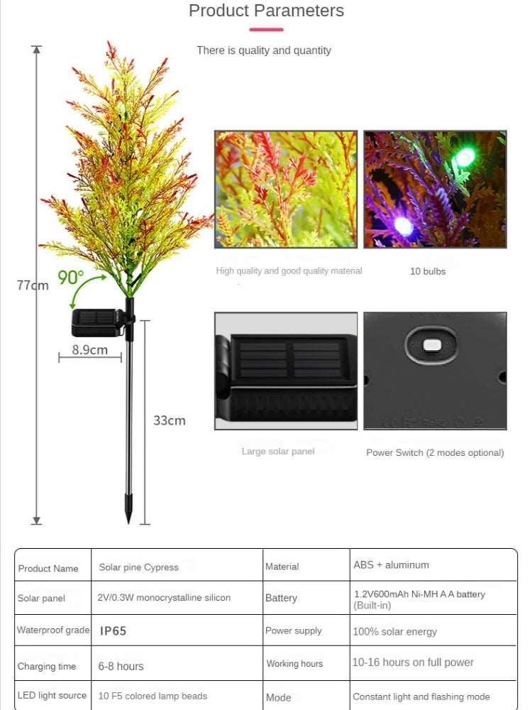 Solar Battery-operated Christmas Tree Garland Outdoor Landscape