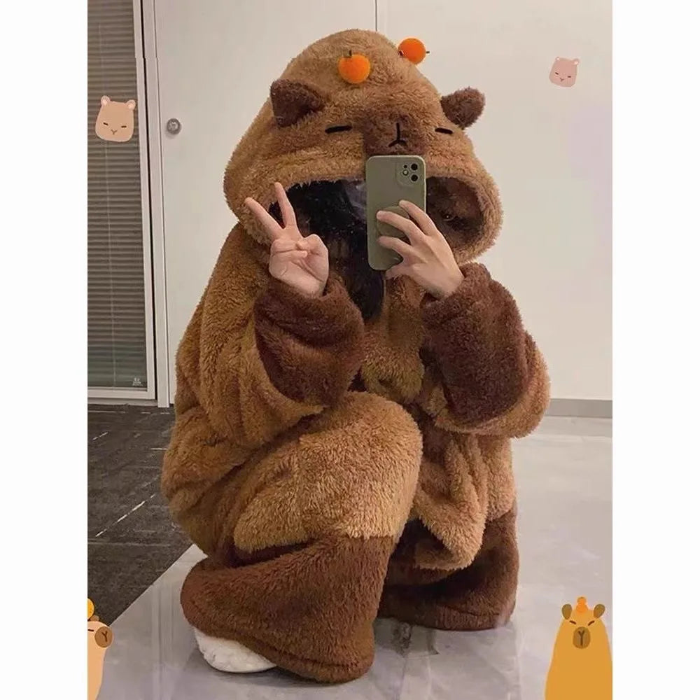 Winter Capybara Cosplay Costume Robes Adult