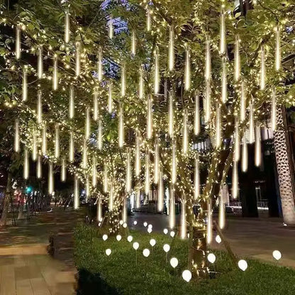 Solar Meteor Shower LED String Lights