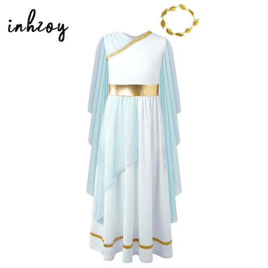 Girls Athena Costume Greek Princess Dress