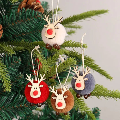 Felt Deer Wool Wooden Elk Christmas Tree Ornaments