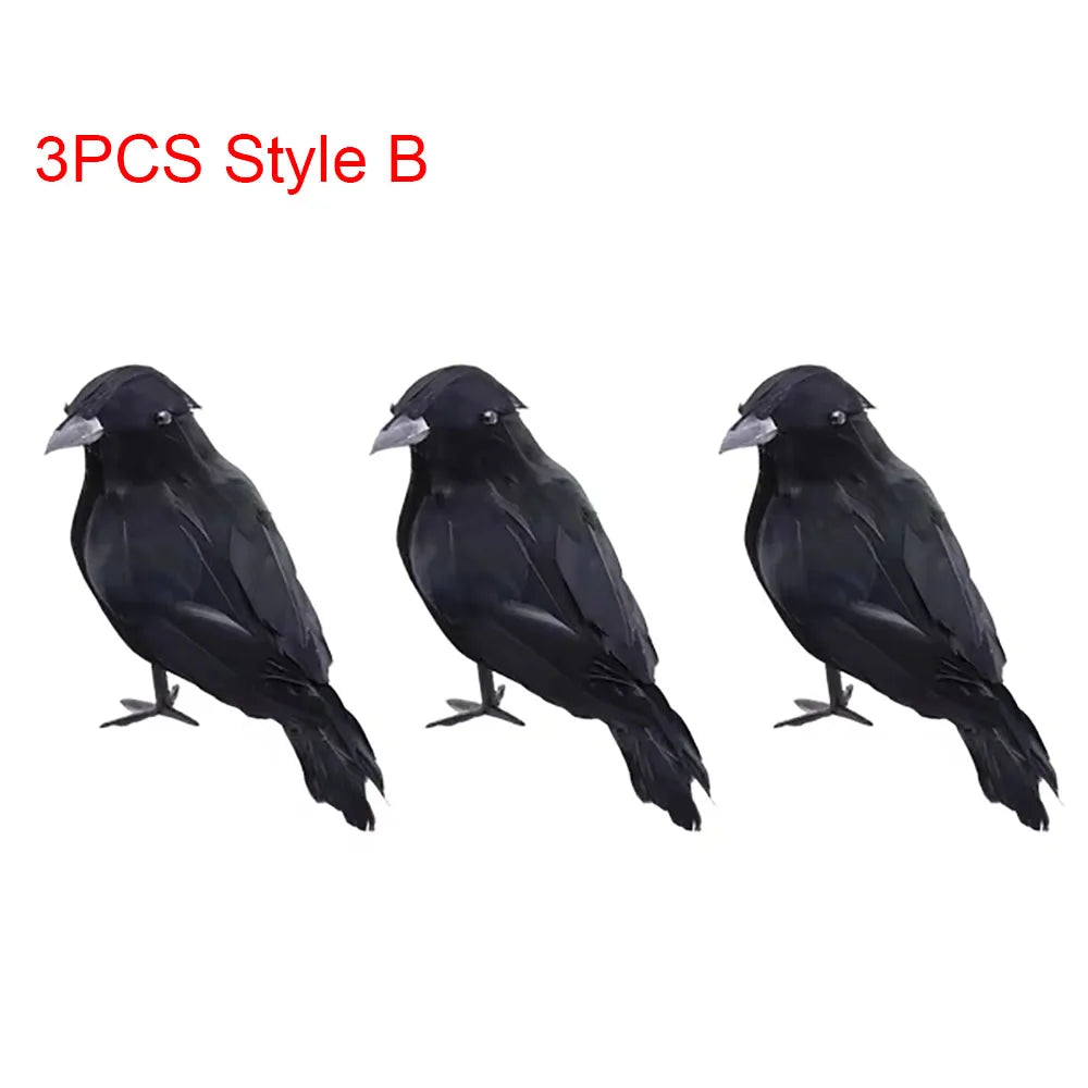Simulation Fake Raven Bird Props