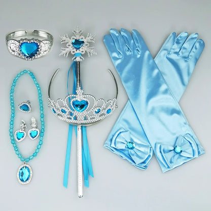 Girls Cosplay Elsa Anna Princess Crown Magic Wand Costume