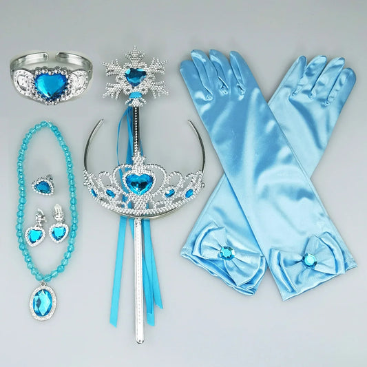 Girls Cosplay Elsa Anna Princess Crown Magic Wand Costume