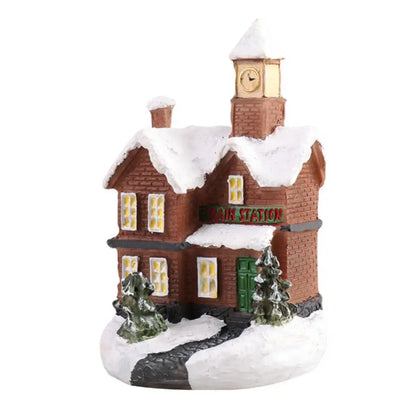 Christmas LED Light Wooden House Luminous Cabin