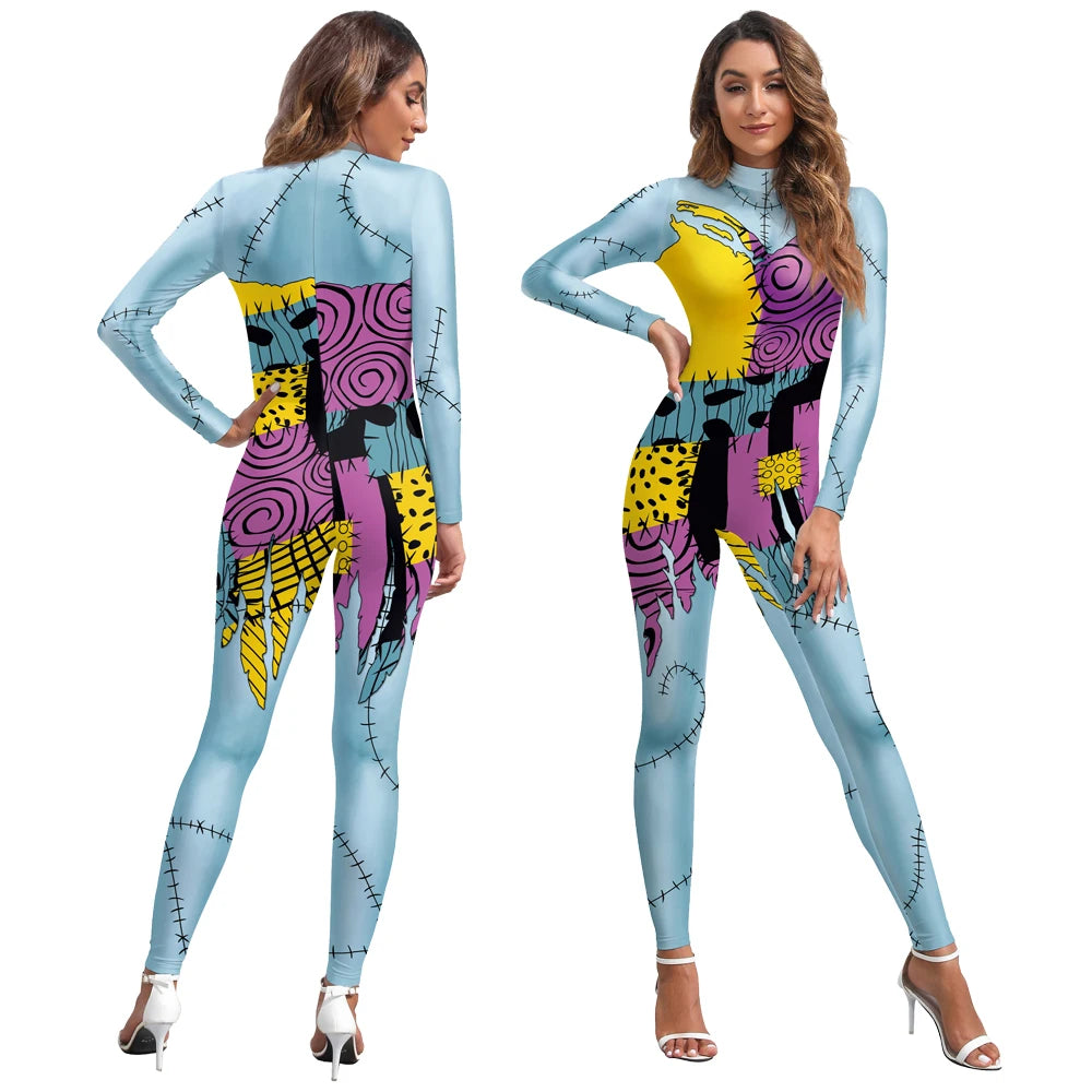 Women Slim Jumpsuit Catsuit Zentai Bodysuit Gothic Leggins