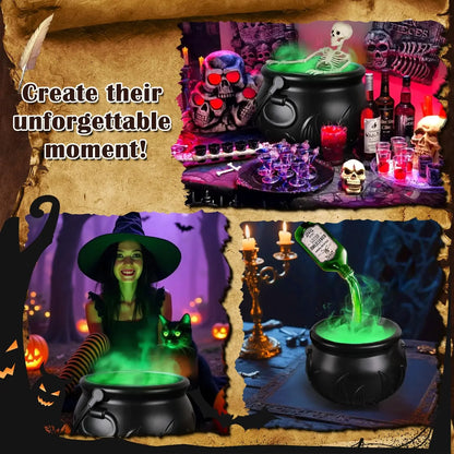 Hocus Pocus Witch Cauldron with LED Light & Fog Mist