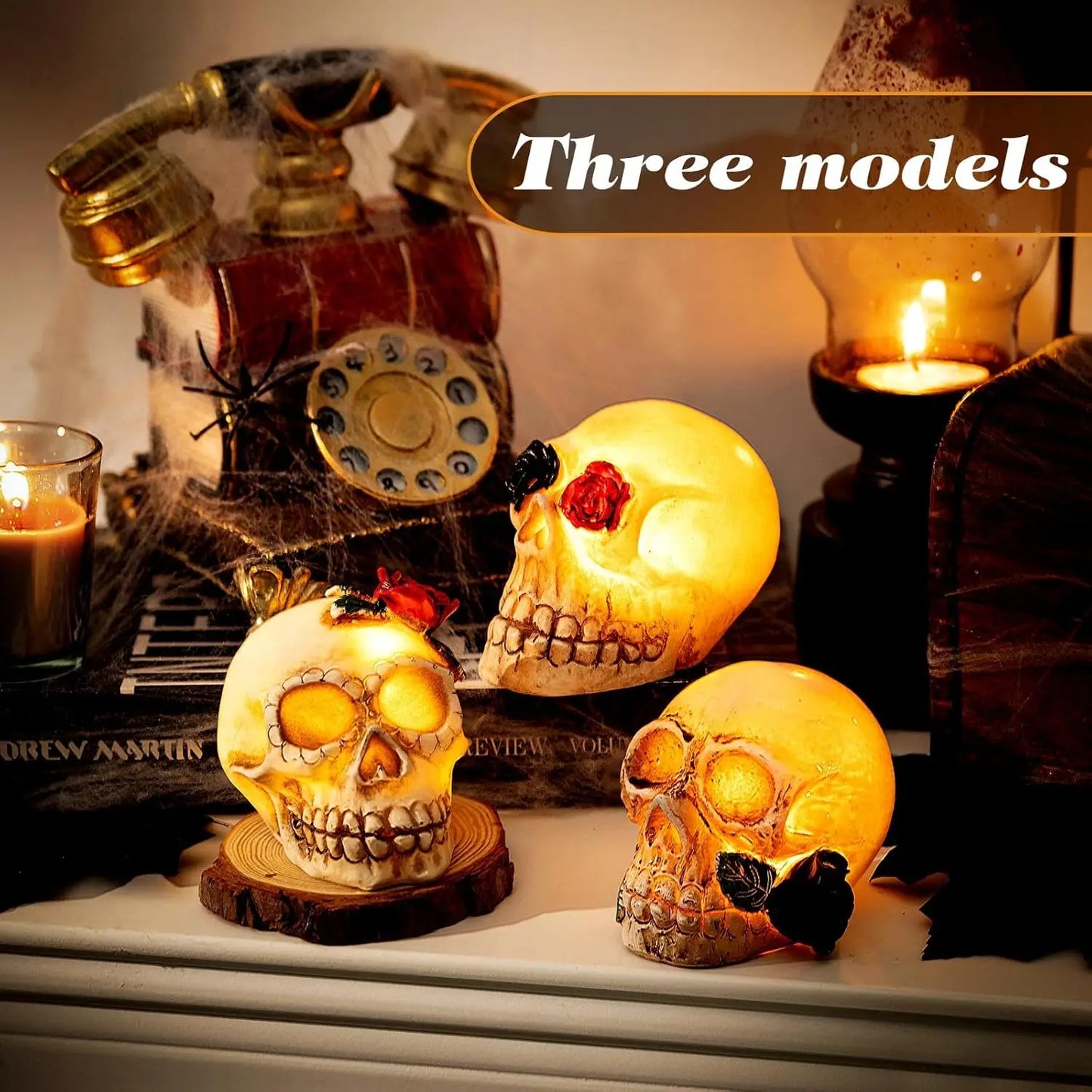 LED Skull Decor - Realistic Glowing Skeleton