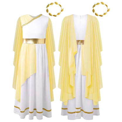 Girls Athena Costume Greek Princess Dress