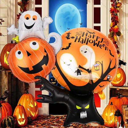 Halloween Pumpkin Ghost Witch Bat Foil Balloons