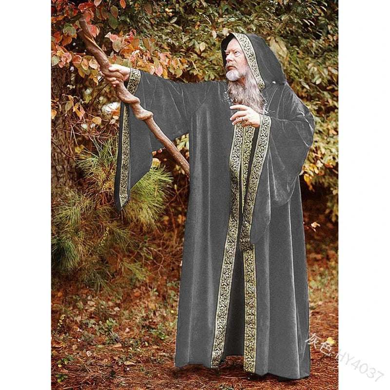 Adult Hooded Death Vampire Wizard Monk Witch Costume