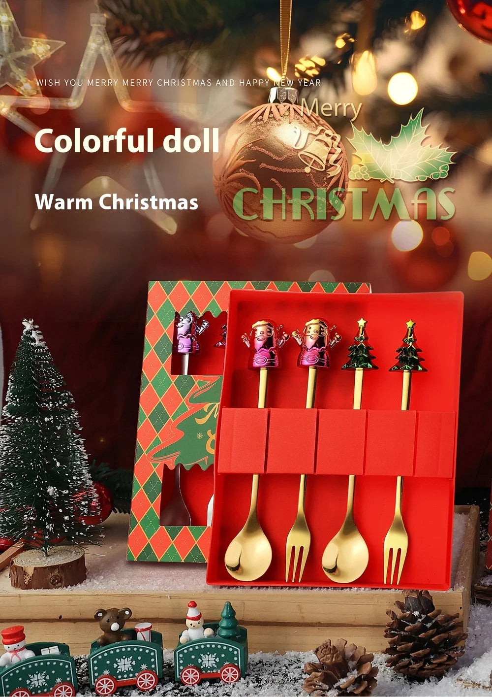 Christmas Spoon Fork Tableware Set