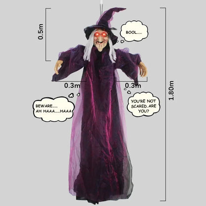 Halloween Life Size Talking Witch Outdoor Purple