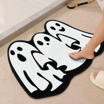 Halloween Holiday Bathroom Carpet with 3 Cute Ghosts