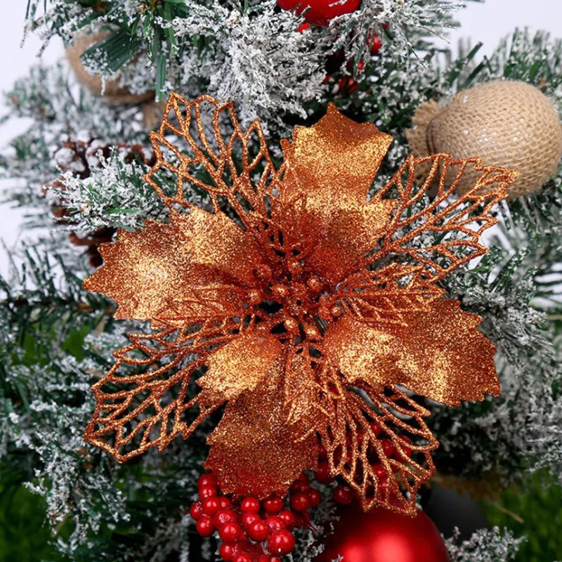 9cm Glitter Artifical Christmas Flowers Tree