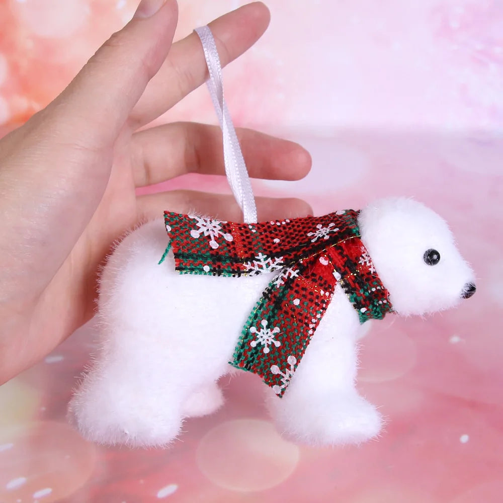 1pcs White Bear Pendants Christmas Tree Ornaments