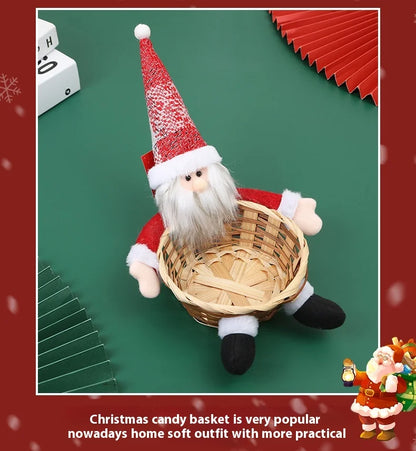 New Christmas Doll Bamboo Basket Pendant