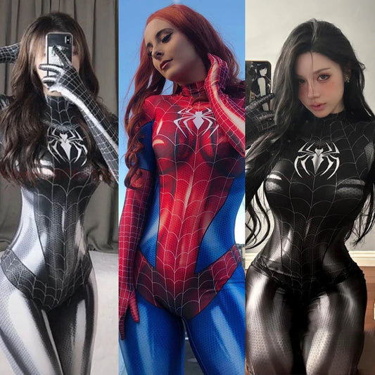Sexy Black Cat Spider women Cosplay Costume