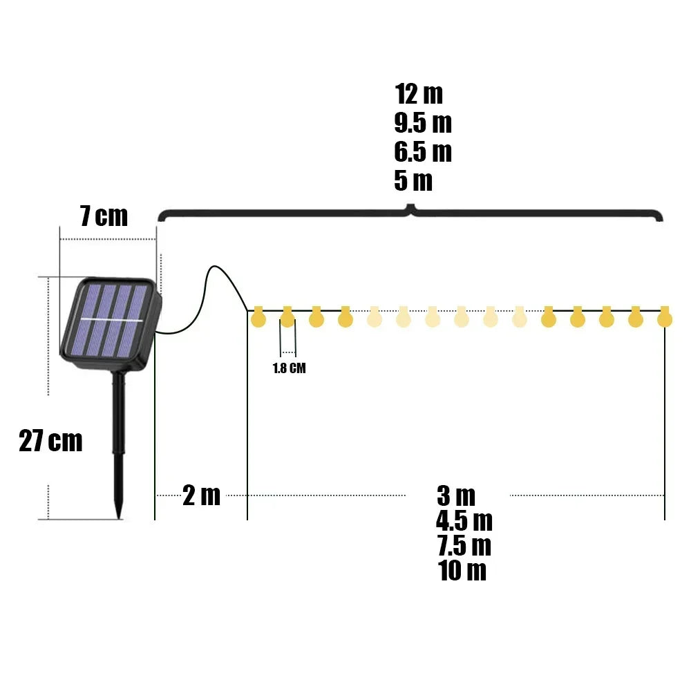 Frosted Globe Solar String Lights Outdoor Fairy Light