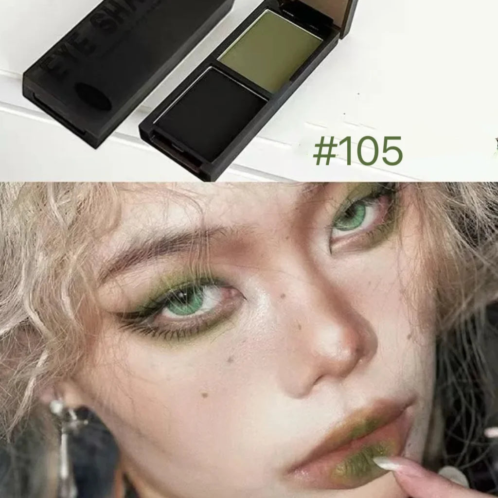 Biya 2 Color Eyeshadow Protable Red Black Plate Matte Eye Shadow