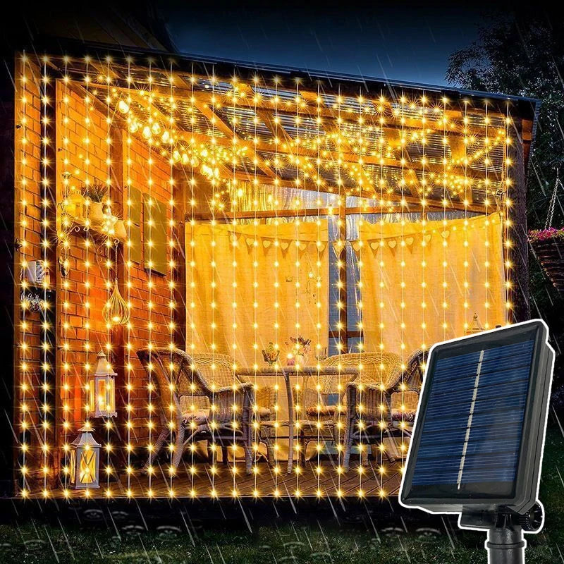 Solar Curtain Garland Led Lights