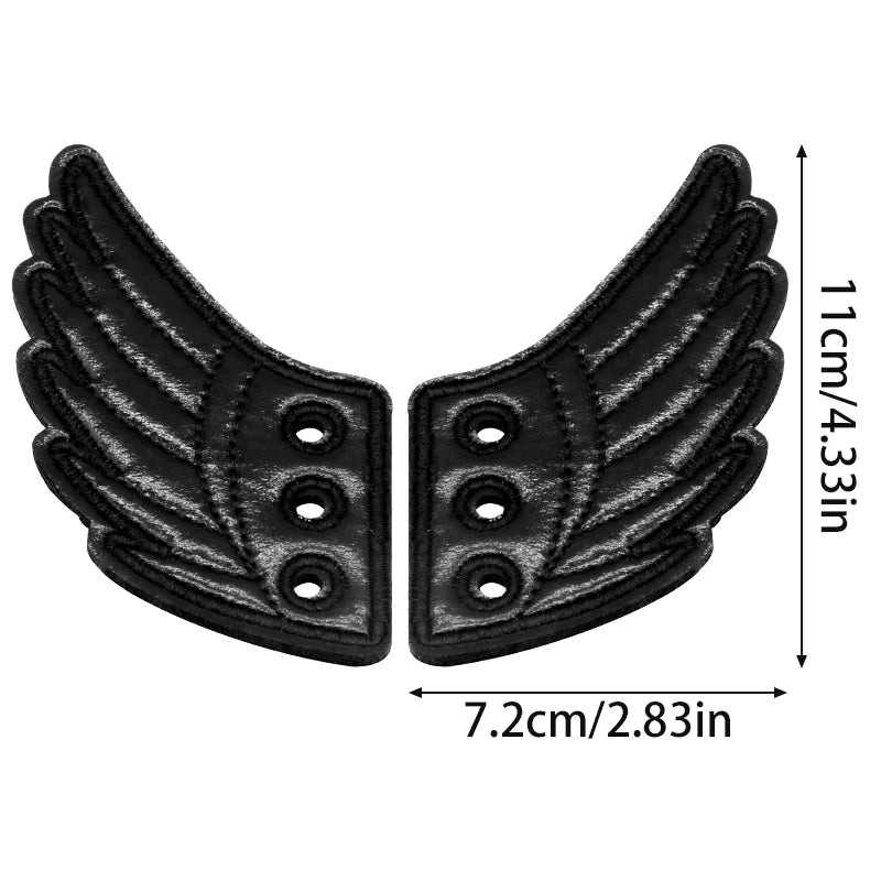 1 Pair Bling Bat Shoe Wings Embroidery DIY