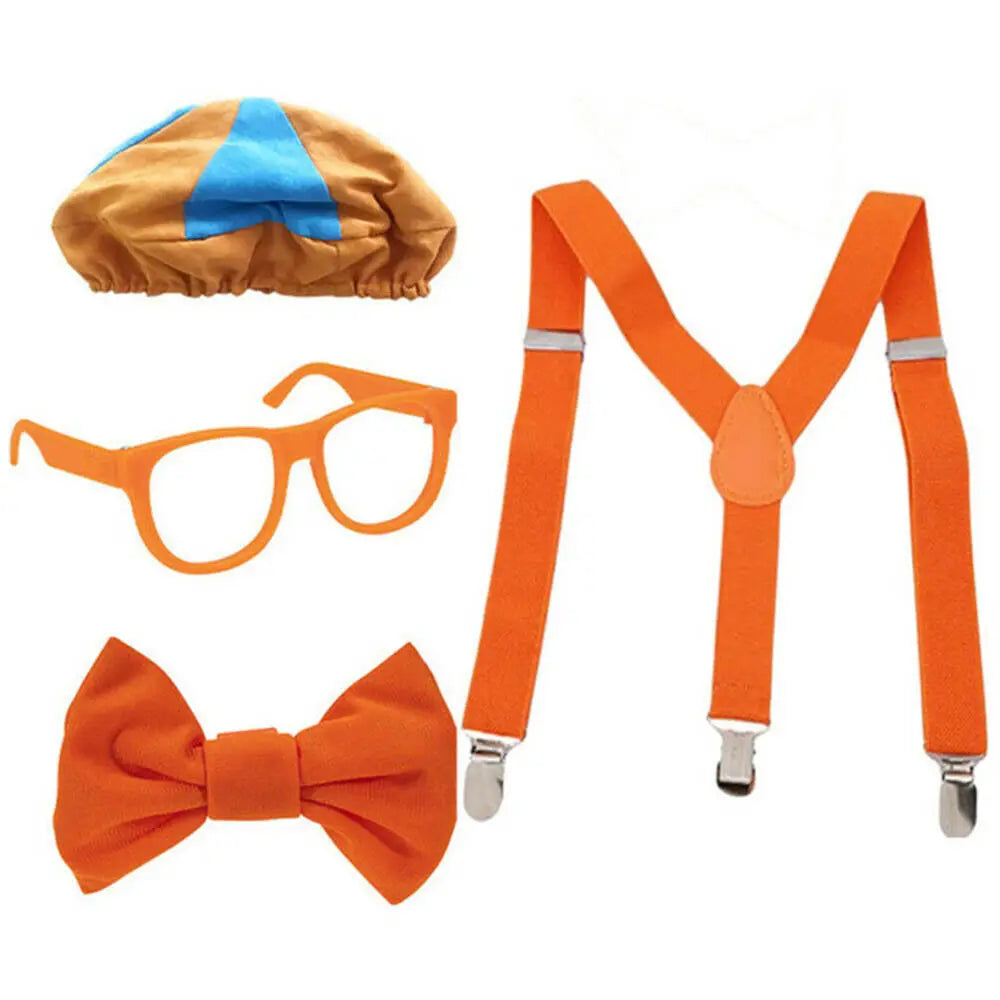 Role Play Costume Hat Glasses Suspenders Bow Tie
