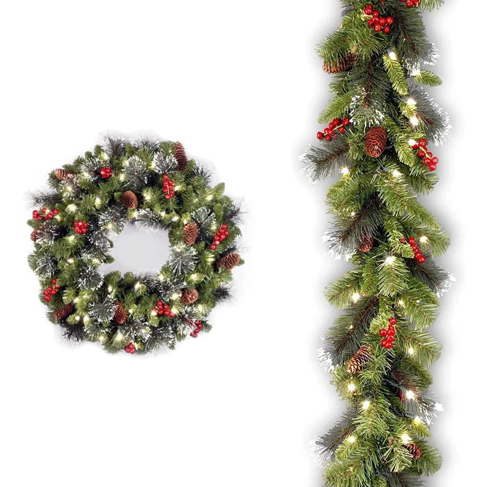 Christmas Decor - Artificial Flowers & Greenery, Gift Decor - Decorative Wreath for Home & Holiday