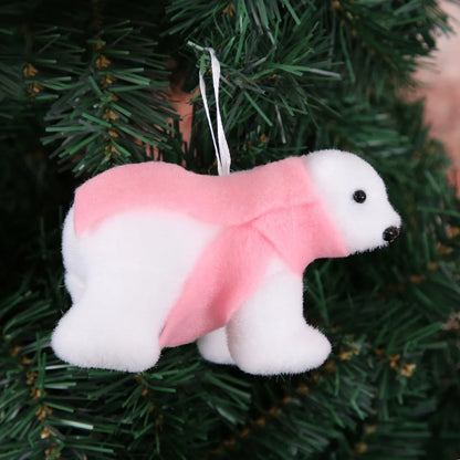 1pcs White Bear Pendants Christmas Tree Ornaments