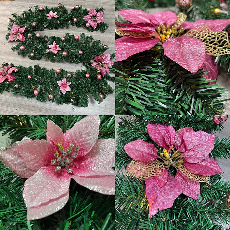 Christmas Decor - Artificial Flowers & Greenery, Gift Decor - Decorative Wreath for Home & Holiday