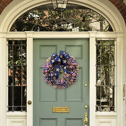 patriotic Charm Christmas Wreath - Elegant Seasonal Decor