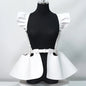 Leather Body Harness Belt Skirt With Ruffle Hem Gothic Style