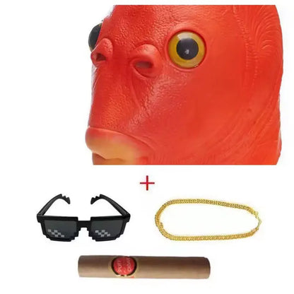 Cospaly Green Fish headed Monster Mask