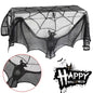 1pc Halloween Lace Curtain Black Bat Spider