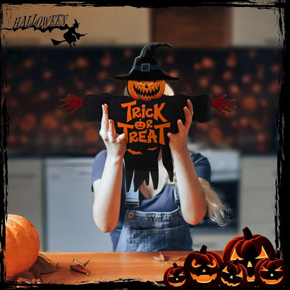 1pcs 2D Halloween Trick-or-Treat Wooden Sign