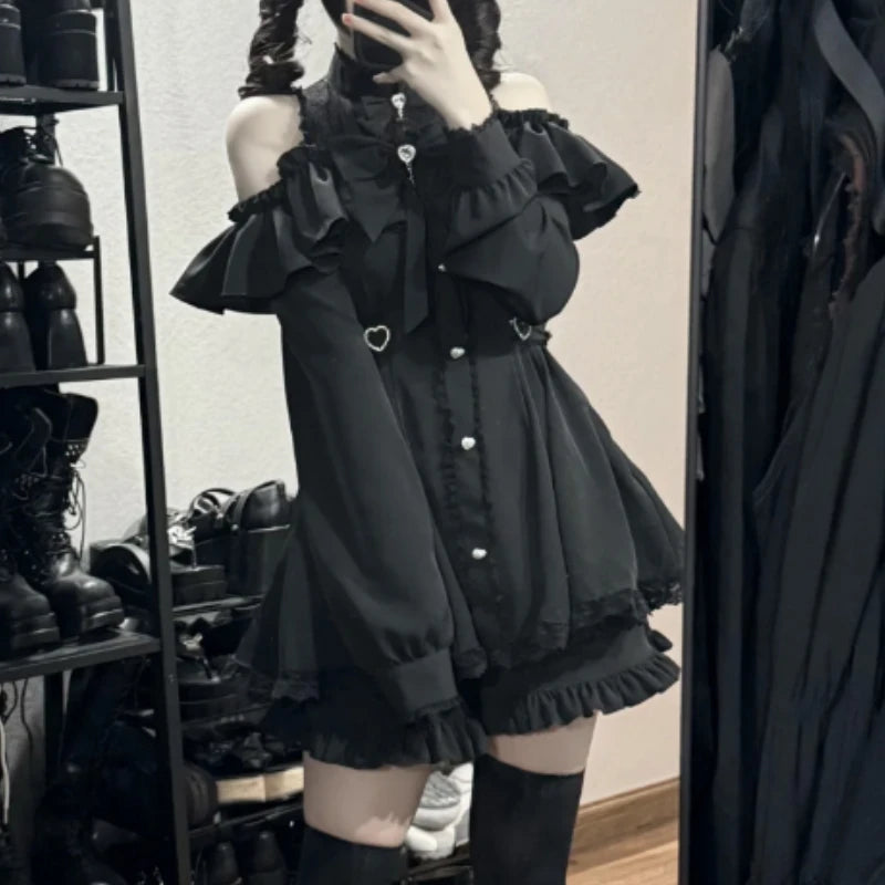 Japanese Gothic Y2k Lolita Style Bow Dress