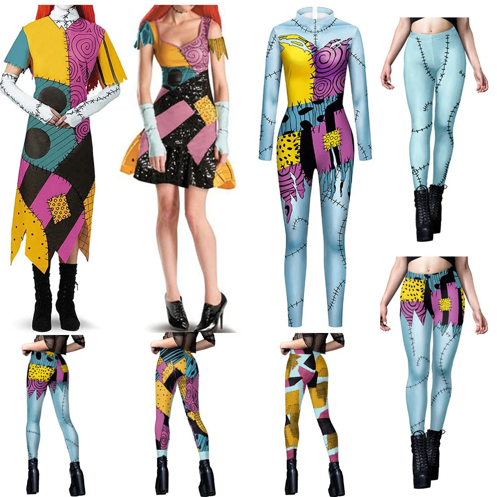 Women Slim Jumpsuit Catsuit Zentai Bodysuit Gothic Leggins