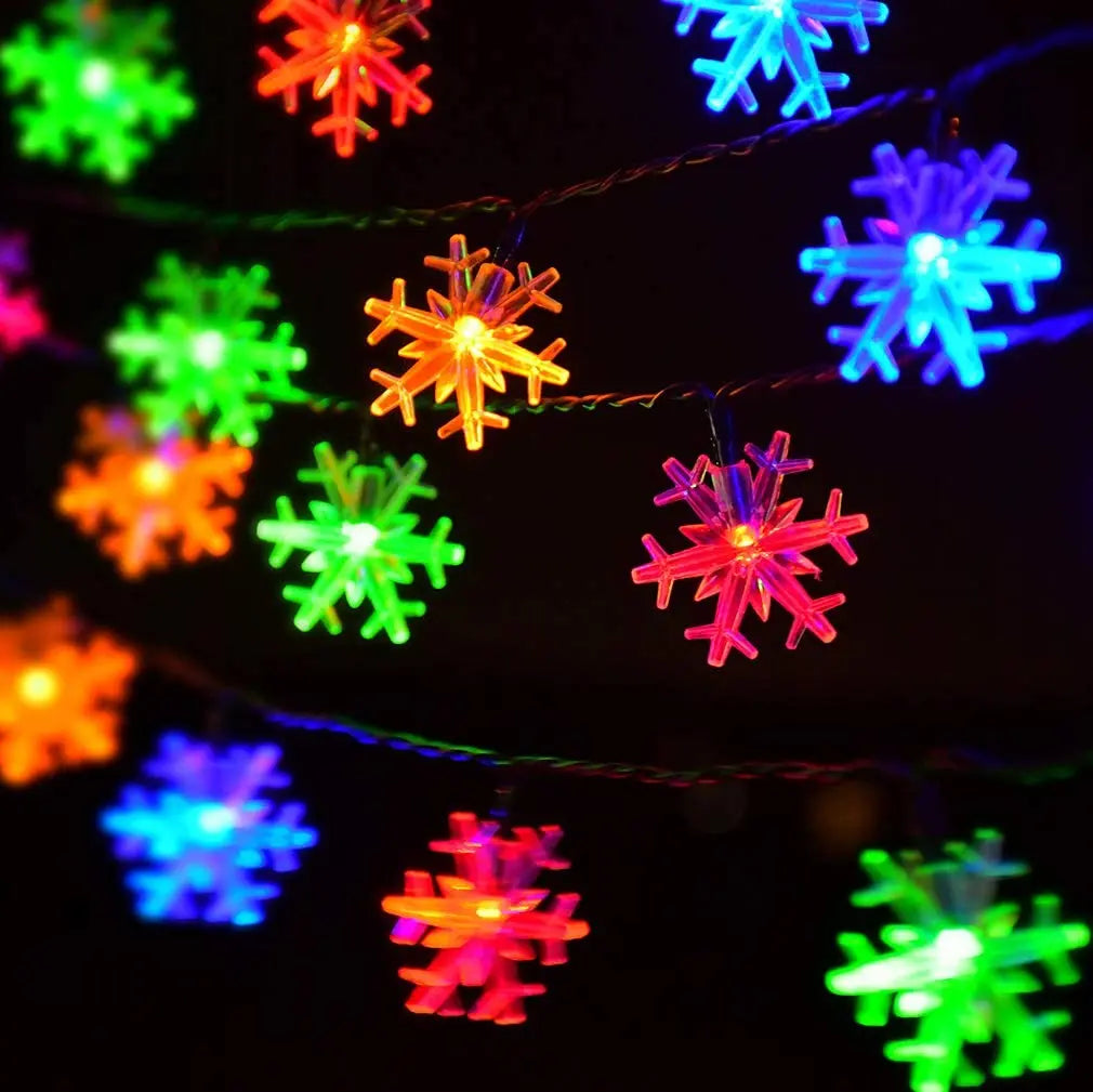 Snow Lamp Christmas Solar Snowflake String Lights