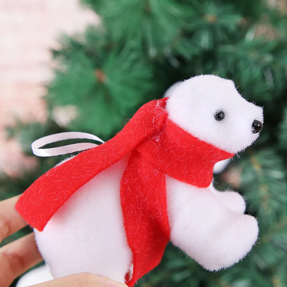 1pcs White Bear Pendants Christmas Tree Ornaments